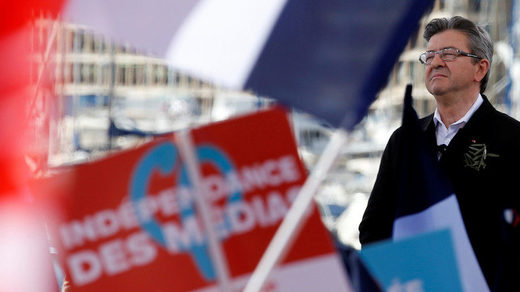 Click to enlarge linker Wahlkandidat Melenchon,Präsidentschaftswahl Frankreich