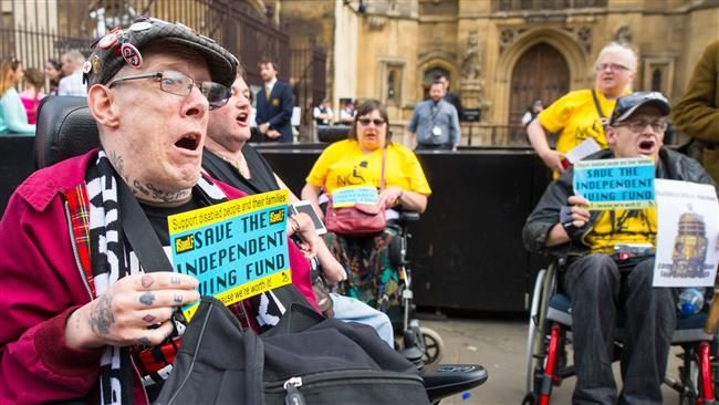Click to enlarge Disabled protesters in the UK