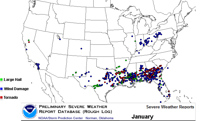 Severe weather reports increase across US