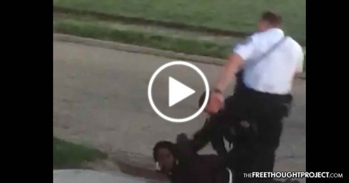 cop curb stomps man