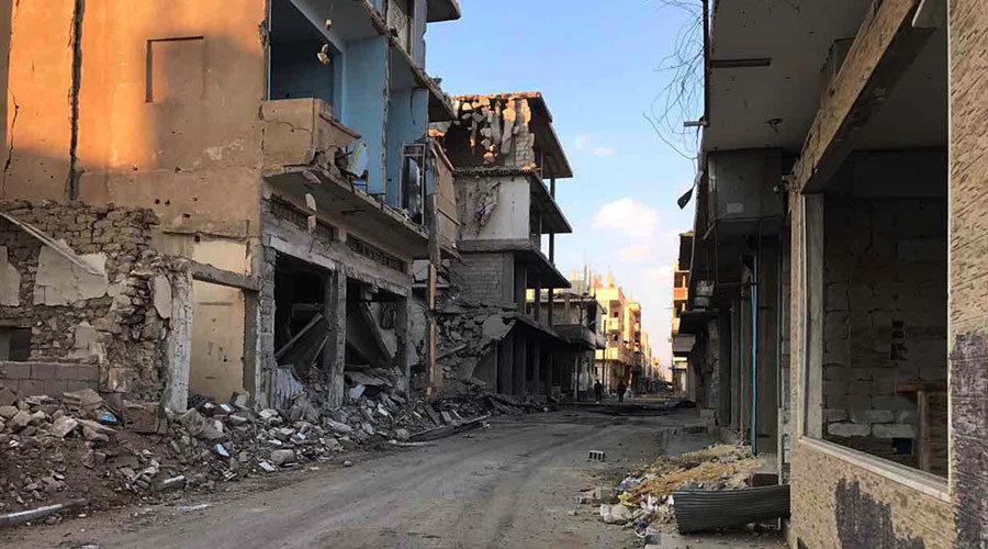 Destroyed buildings in Syria