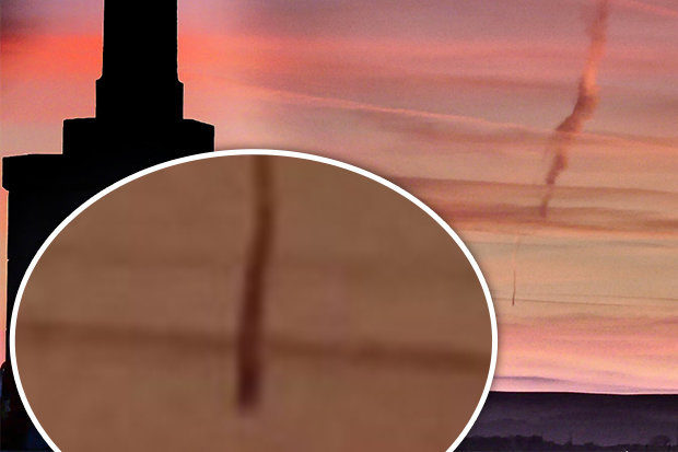 The mystery object - believed to be a meteor - tore through the skies above Plymouth
