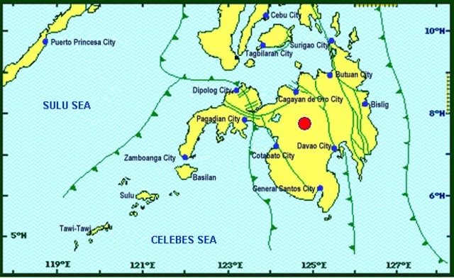 Click to enlarge Philippines earthquake map