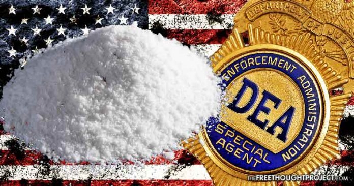 DEA logo and drugs