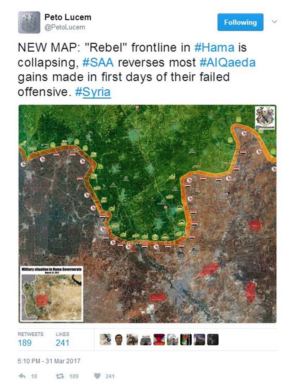 syria tweet rebel frontline