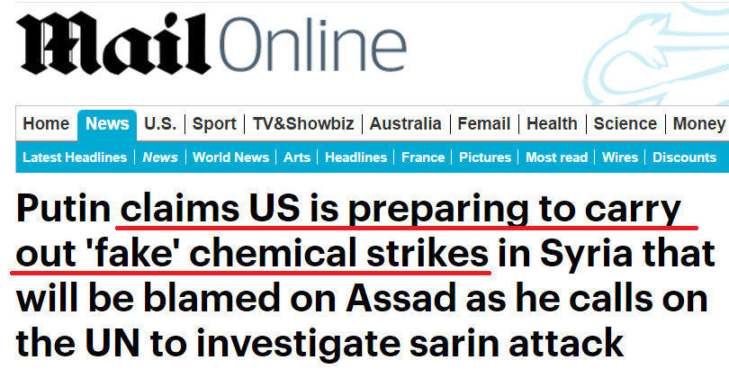 Daily Mail Putin propaganda Syria false flag chemical attack