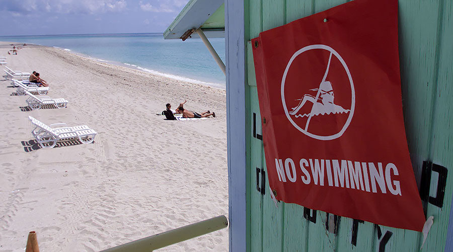 beach no swimming sign