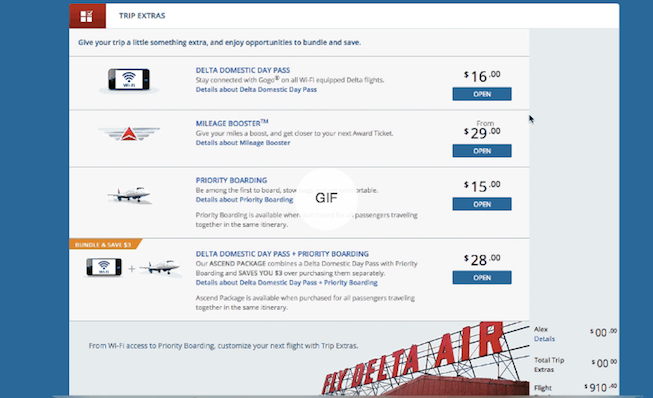 Click to enlarge extra fees airlines