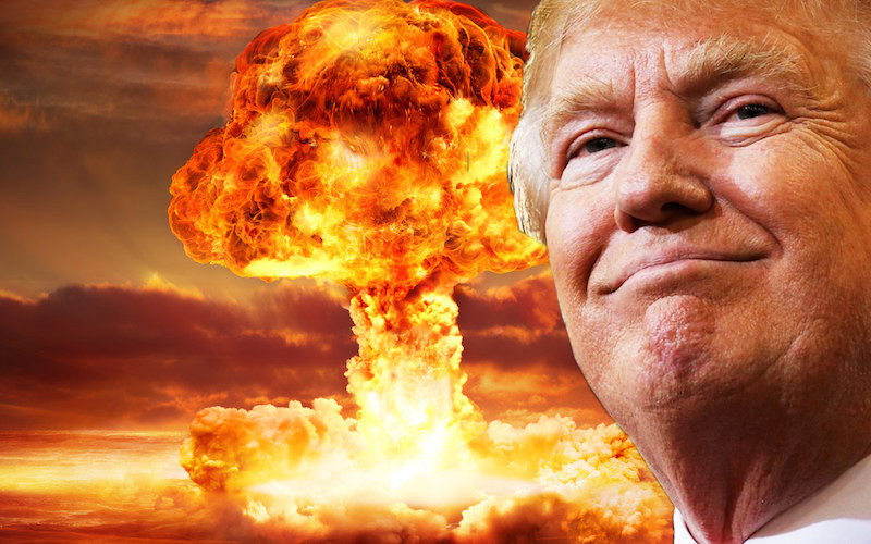 Trump with bomb graphic