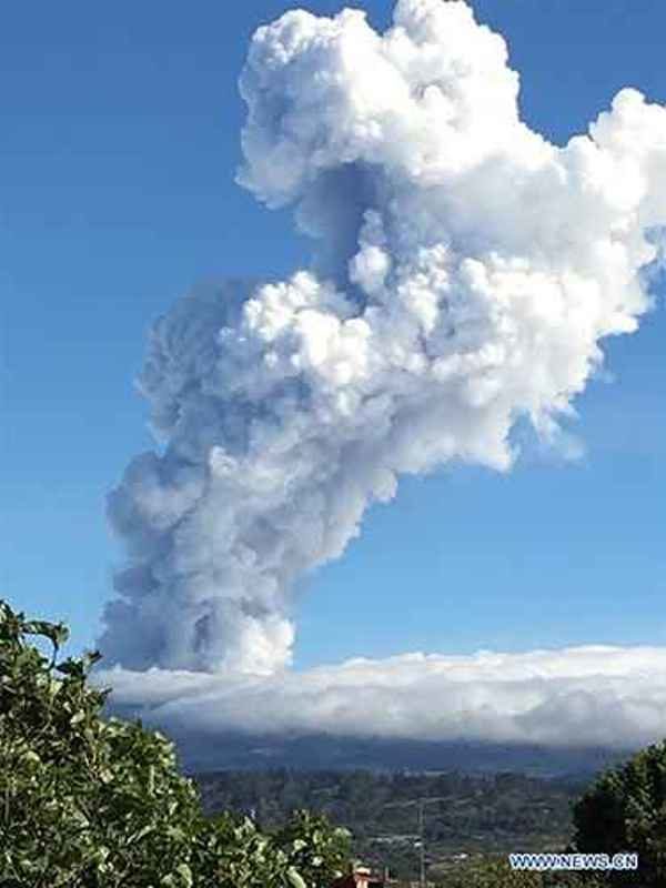 Costa Rica's Poas Volcano spews plume three kilometers high Earth