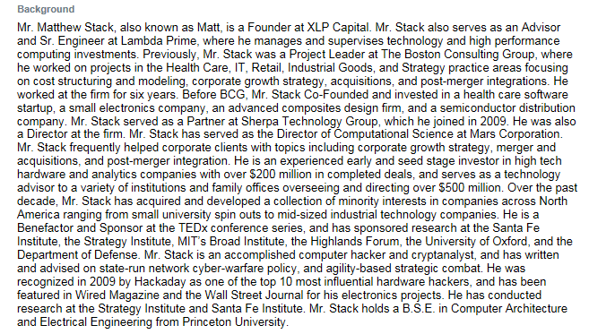 Matthew stack resume XLP 