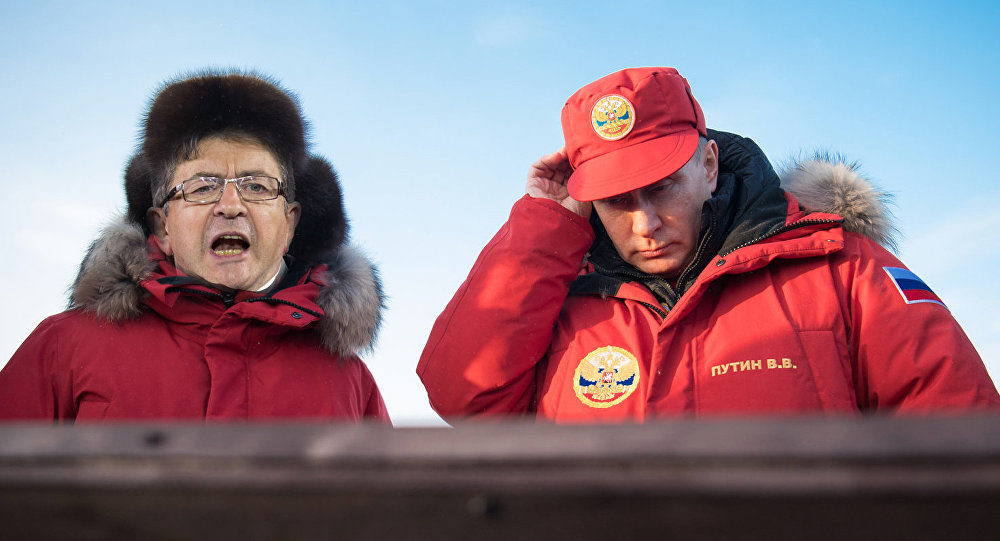 Jean-Luc Mélenchon and Vladimir Putin