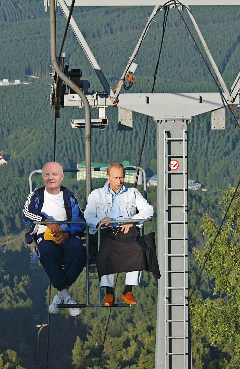 Click to enlarge François Asselineau and Vladimir Putin (collage)