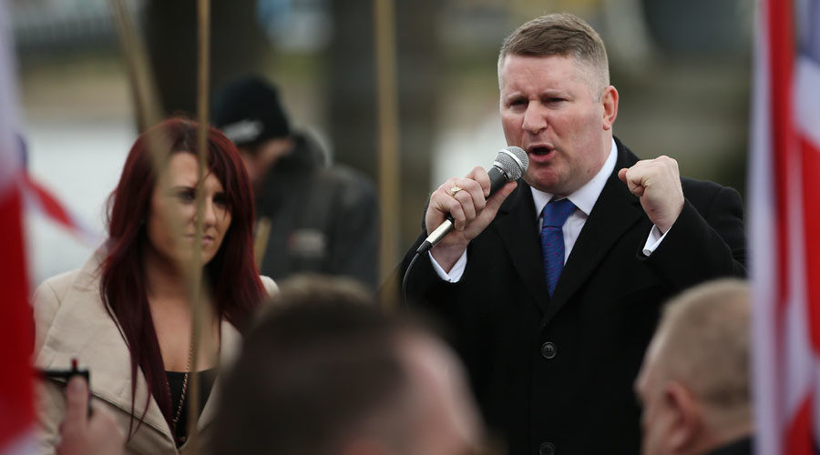 Click to enlarge Paul Golding and Jayda Fransen