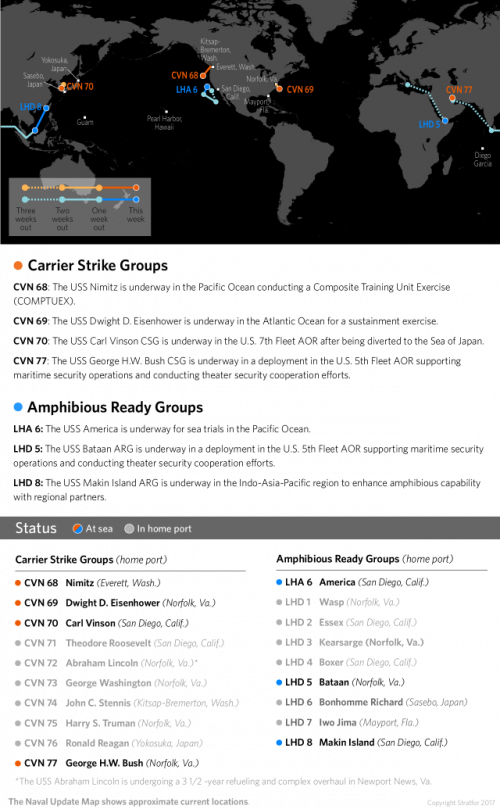 US naval deployments map
