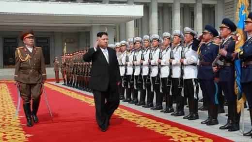 Click to enlarge North Korea held a grand military parade on Saturday