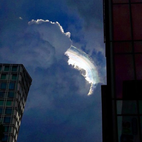 Iridescent cloud over Singapore