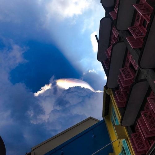 Iridescent cloud over Singapore