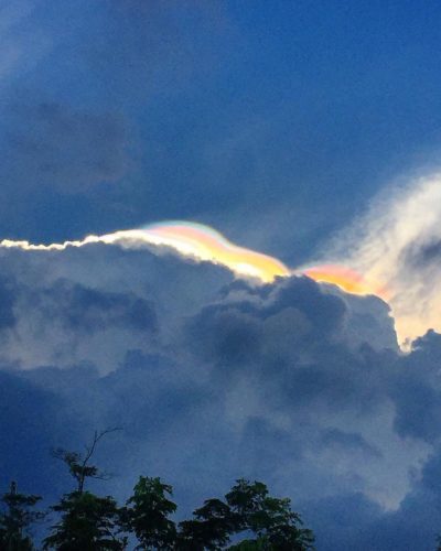 Iridescent cloud over Singapore