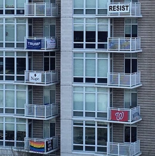 Banners in DC apartment building
