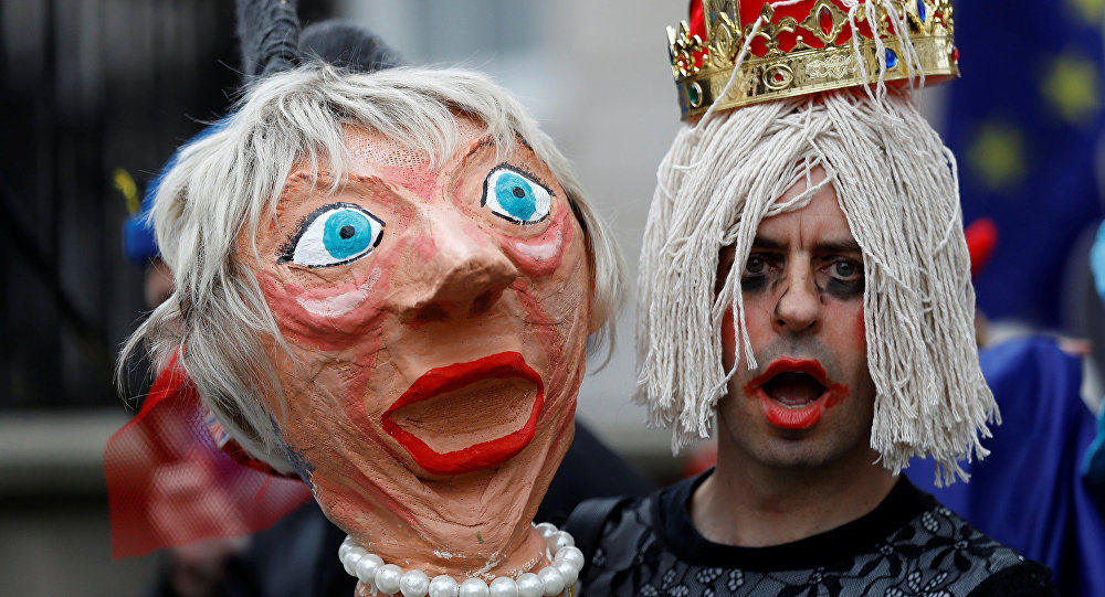 Click to enlarge Theresa May protest Brexit