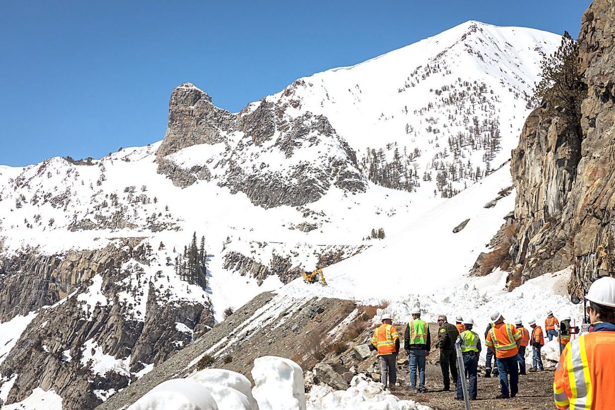 Click to enlarge With reports of 50-foot drifts, there's still a lot of snow to remove before Tioga Pass can open.