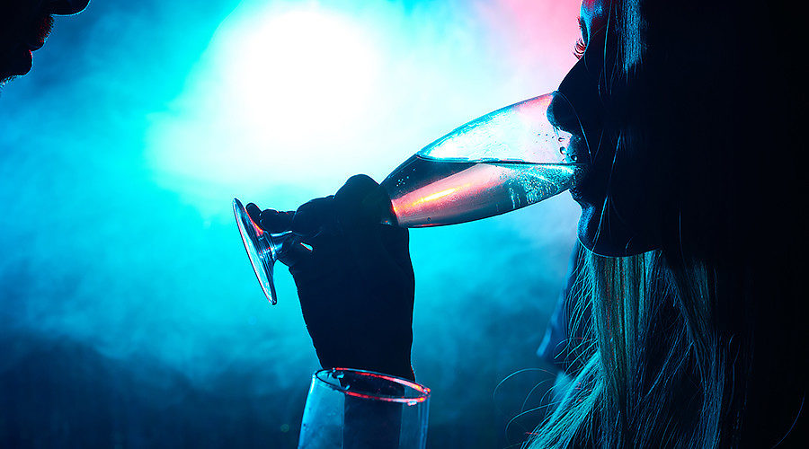 Woman drinking wine