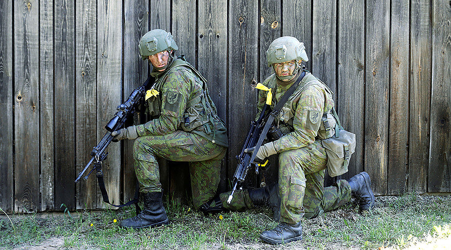 Click to enlarge Lithuanian army soldiers attend the Spring Storm military exercise