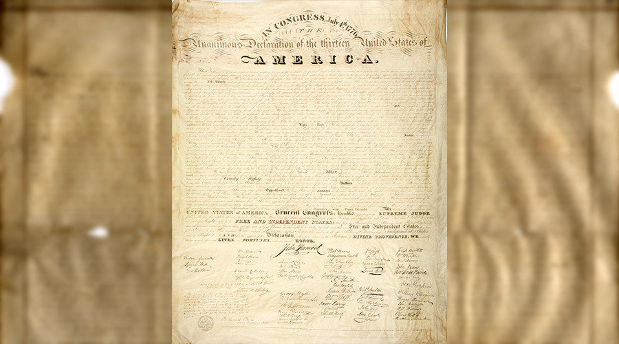 Click to enlarge rare parchment of the US Declaration of Independence
