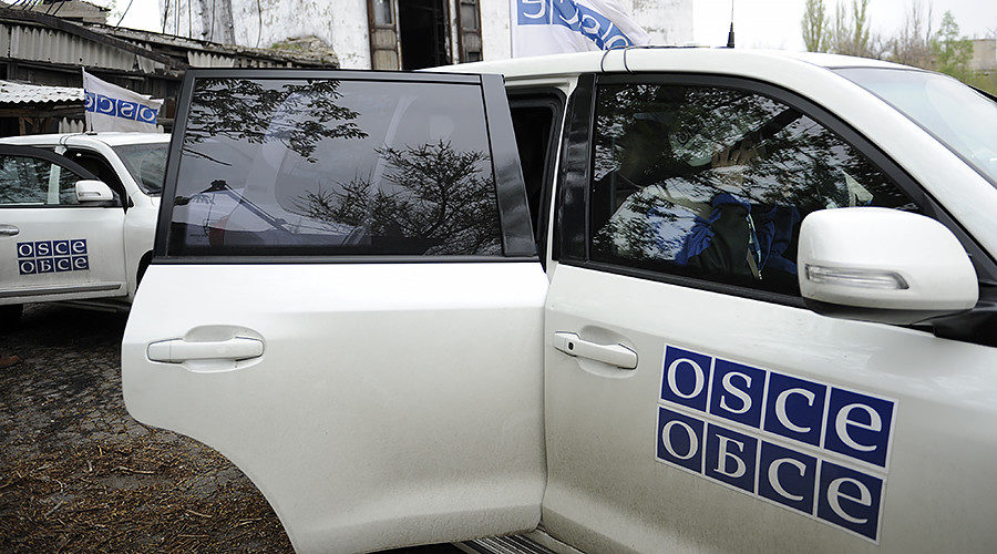 Vehicles of the OSCE Special Monitoring Mission to Ukraine