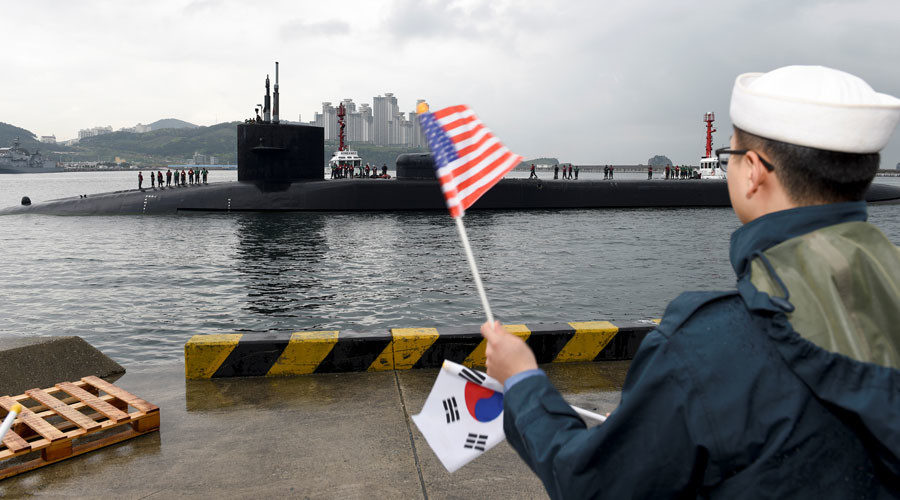 USS Michigan arrives for a regularly scheduled port visit in Busan, South Korea, 