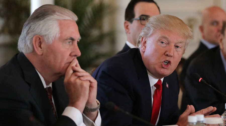 Donald Trump (R) and Rex Tillerson