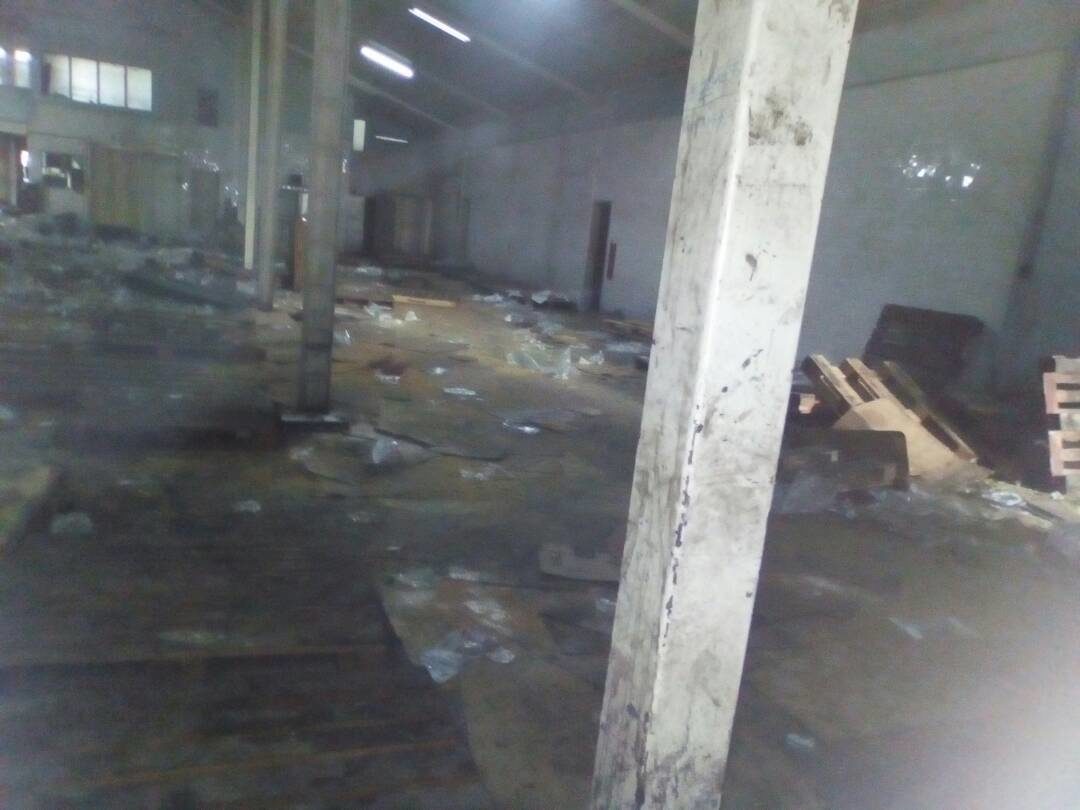 Click to enlarge A Mercal government food warehouse was ransacked