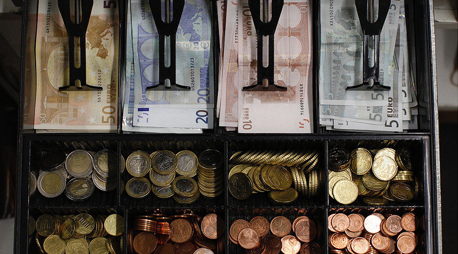 euros in cash register