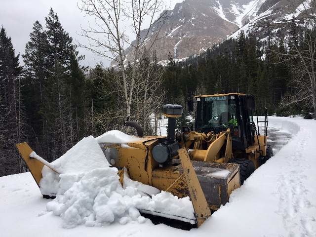 A plow clears snow from Going-to-the-Sun Road in Glacier National Park earlier this month.