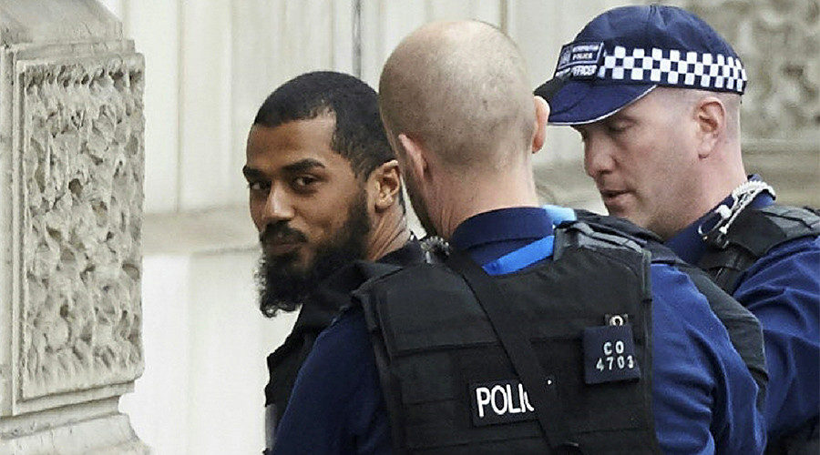 British police detain a man