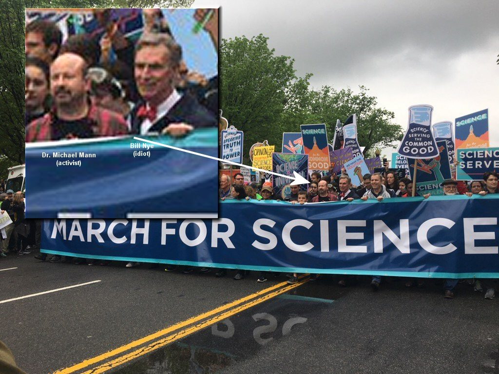 Bill Nye at protest
