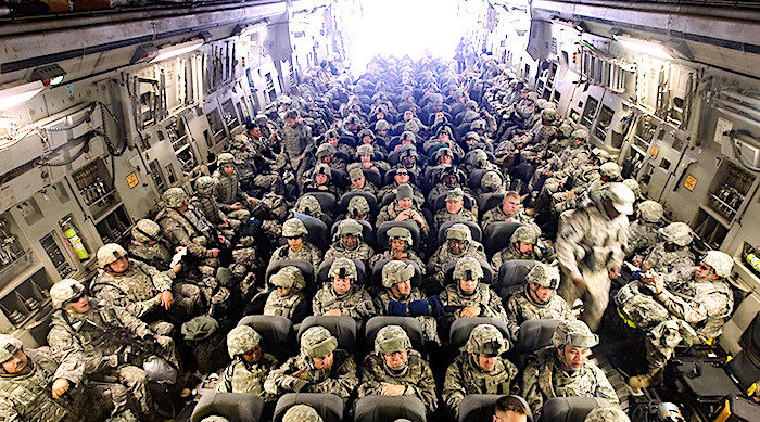 Troops on transport
