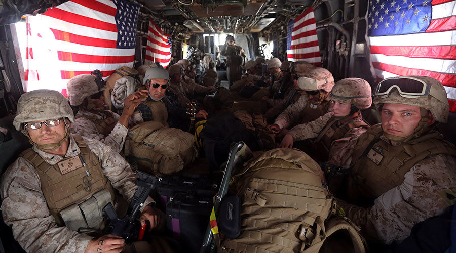 US Marines at Kandahar air base