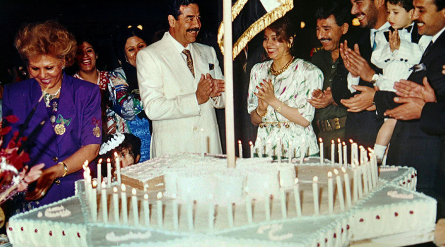 Click to enlarge Saddam Hussein celebrates his birthday