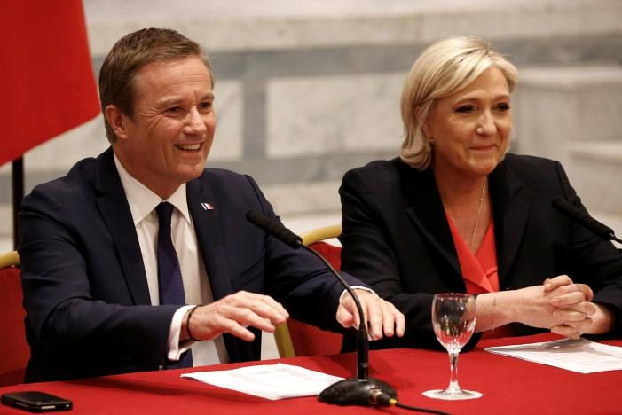 Nicolas Dupont-Aignan and Marine Le Pen
