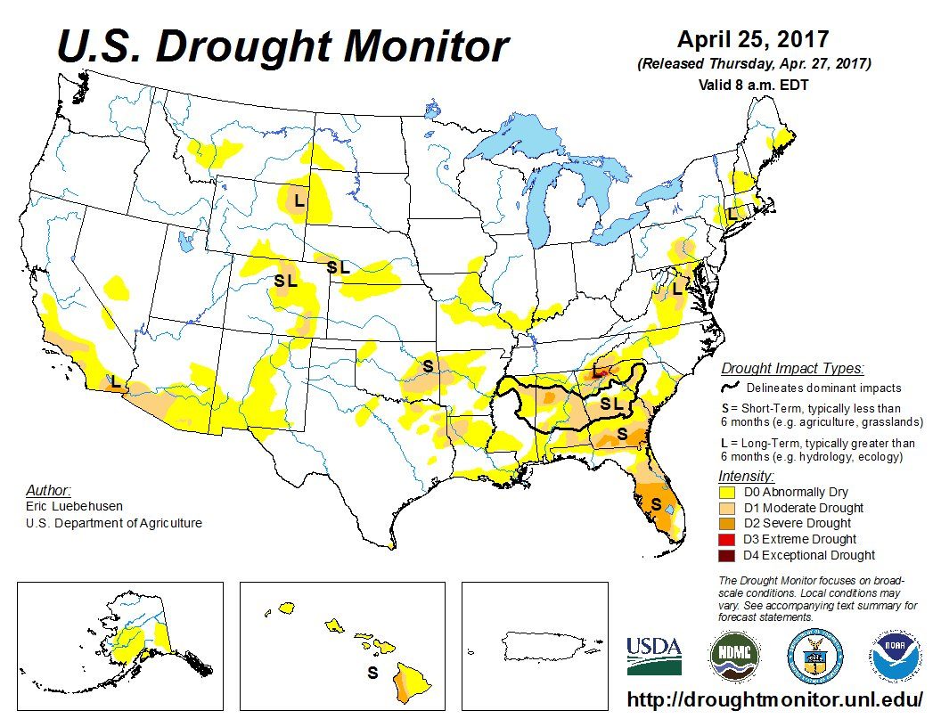 drought monitor map 2017