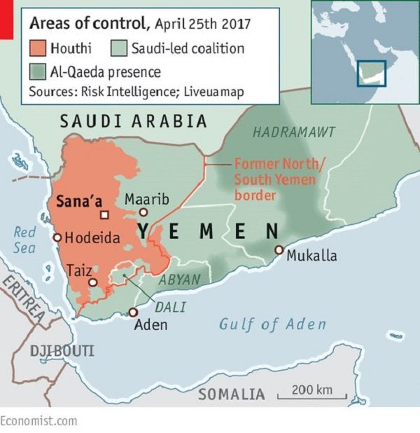 battle map of Yemen