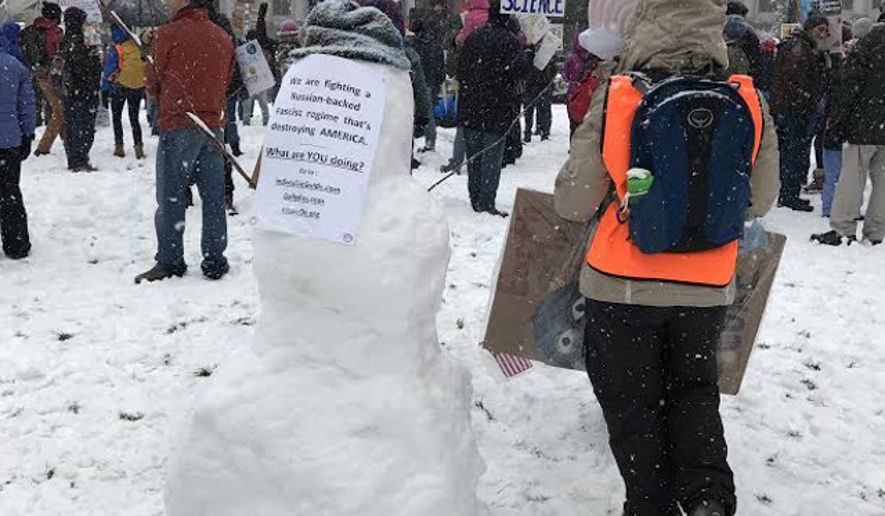Click to enlarge The People’s Climate March in Denver, Colorado, on April 29, 2017. It was postponed due to snow.