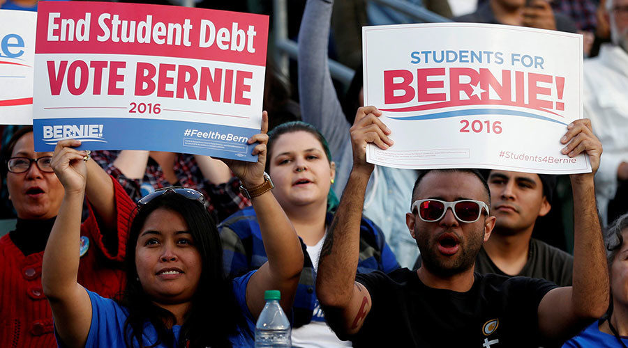 Click to enlarge Bernie Sanders supporters