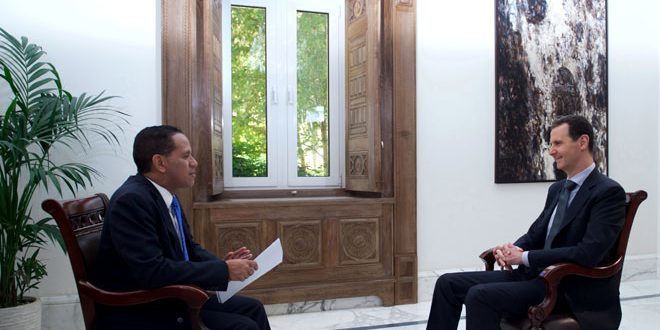 Click to enlarge Bashar Al-Assad interview