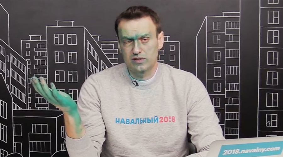 Aleksey Navalny with green dye