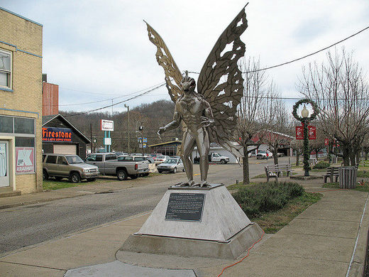 Mothman statue in Point Pleasant, WV
