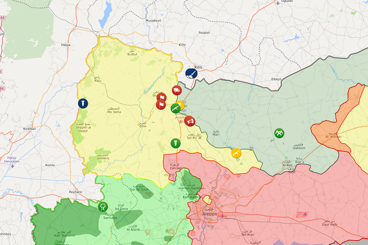 Click to enlarge battle map of Syria