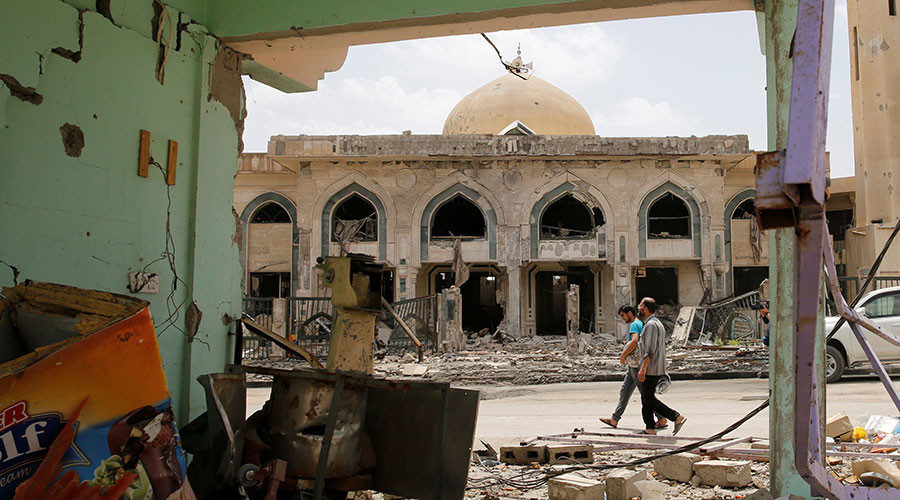 damaged buildings in Mosul